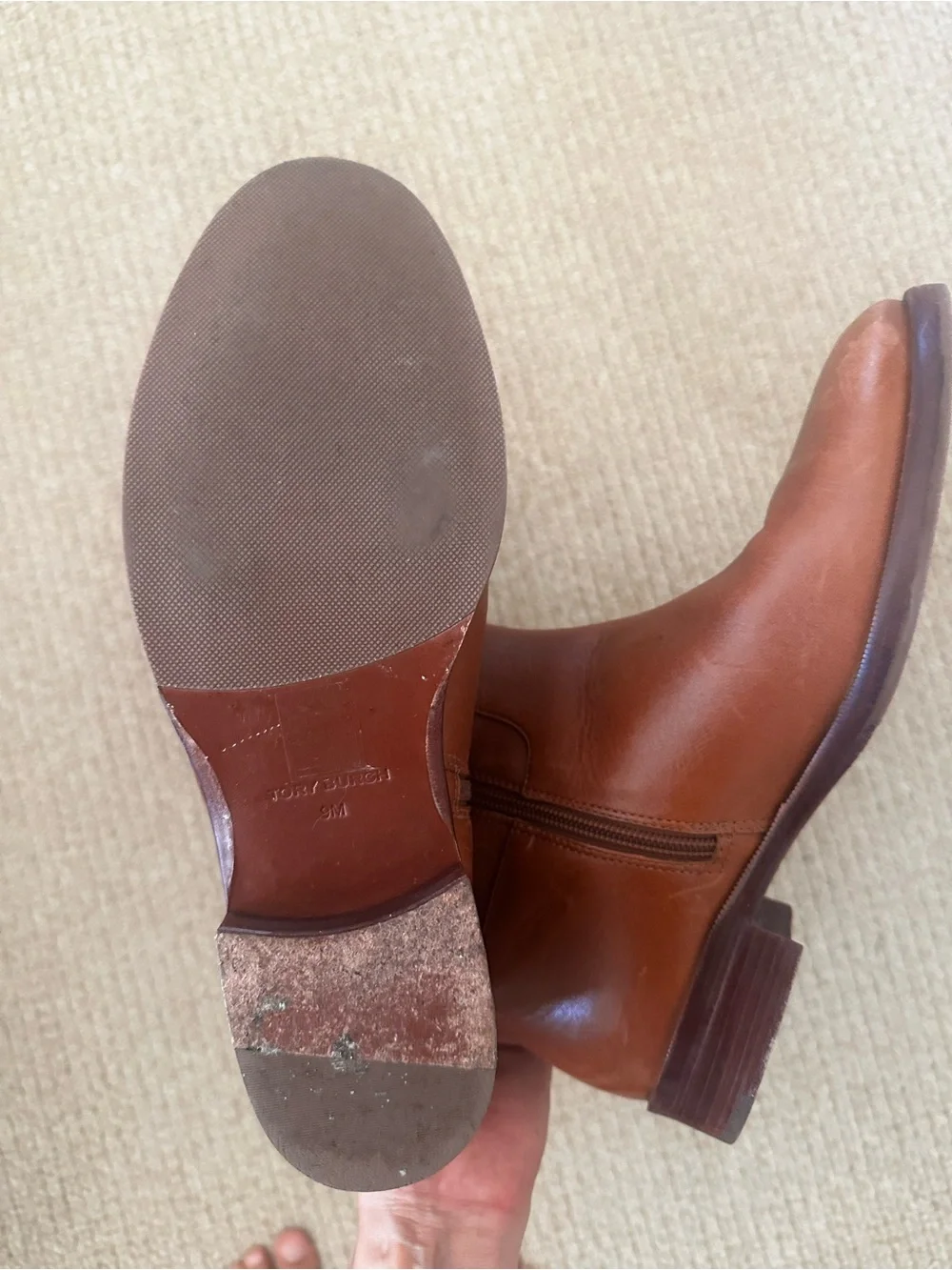 Tory Burch Chestnut Brown Leather Boot